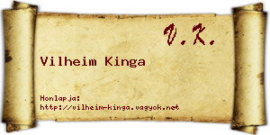 Vilheim Kinga névjegykártya
